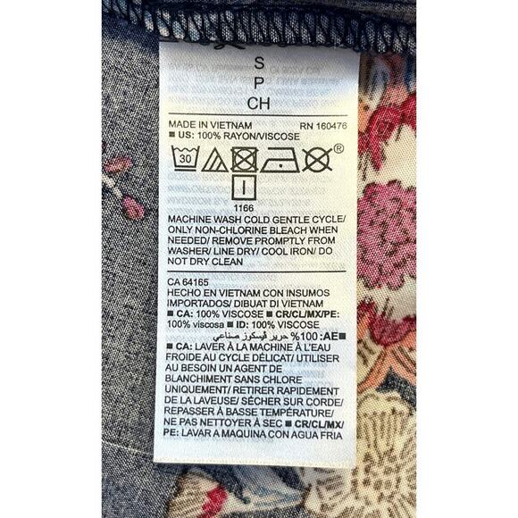 Old Navy Swing Dress Womens Small Blue Floral Soft Woven Keyhole Cottage Prairie - Picture 8 of 11